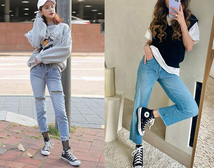 Đi giày Converse cổ cao mặc với quần gì để trở nên “thật ngầu”