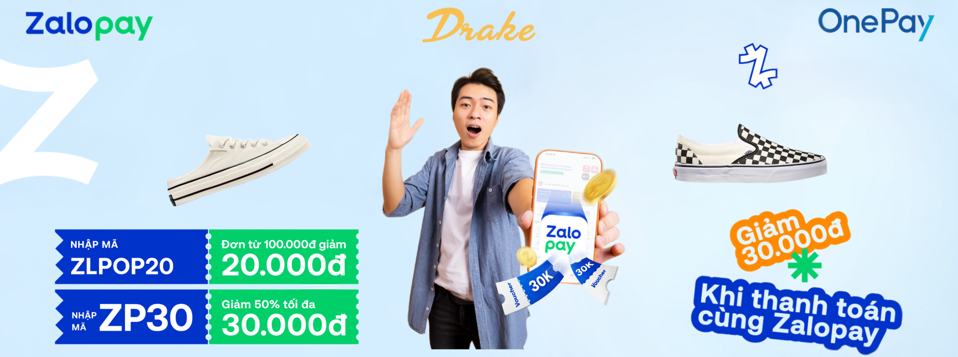 GIẢM ĐẾN 30.000Đ CHO KHÁCH HÀNG NHÀ DRAKE KHI THANH TOÁN QUA ZALO PAY