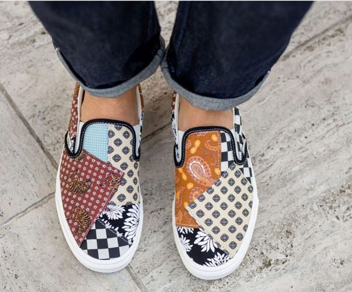 Giày Vans Slip-on Tiger Patchwork - sự khéo léo cho một tổng thể đầy sắc màu