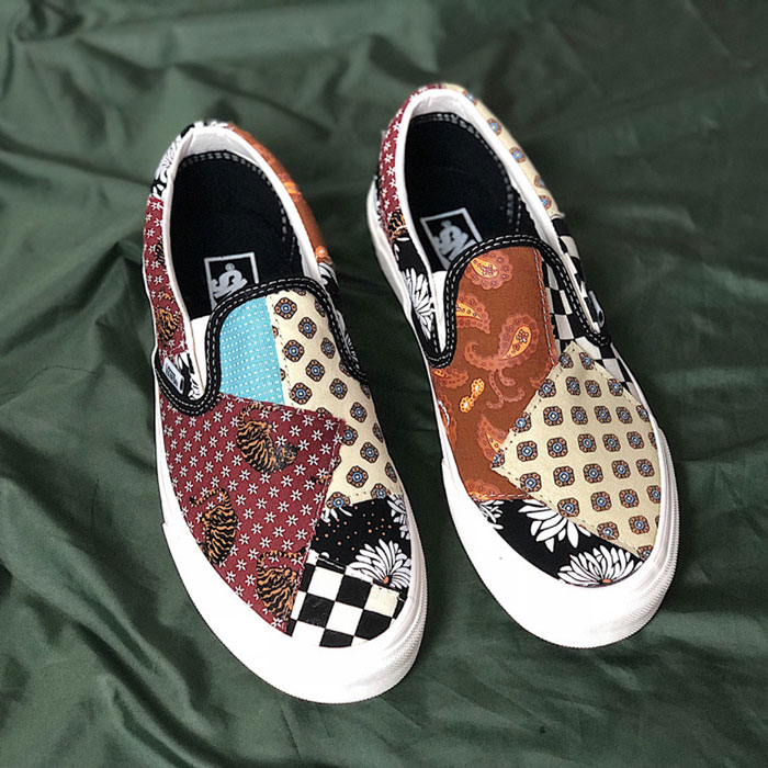 Giày Vans Slip-on Tiger Patchwork - sự khéo léo cho một tổng thể đầy sắc màu