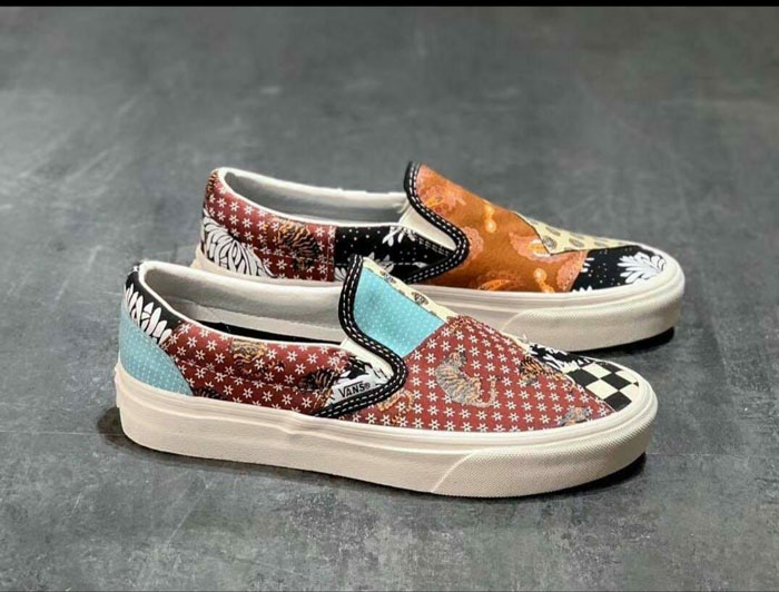 Giày Vans Slip-on Tiger Patchwork - sự khéo léo cho một tổng thể đầy sắc màu