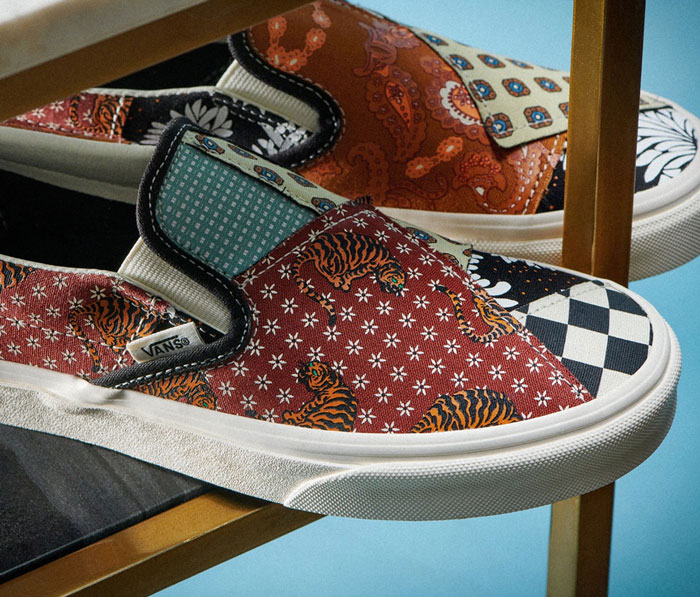 Giày Vans Slip-on Tiger Patchwork - sự khéo léo cho một tổng thể đầy sắc màu