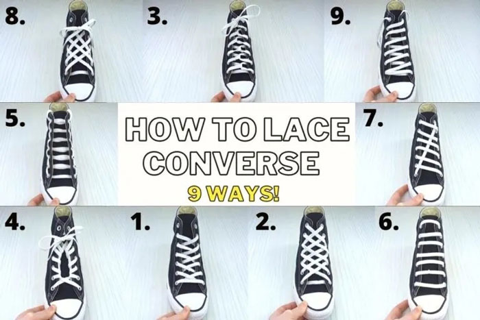 Bí quyết làm mới đôi giày từ những kiểu thắt dây giày Converse đẹp