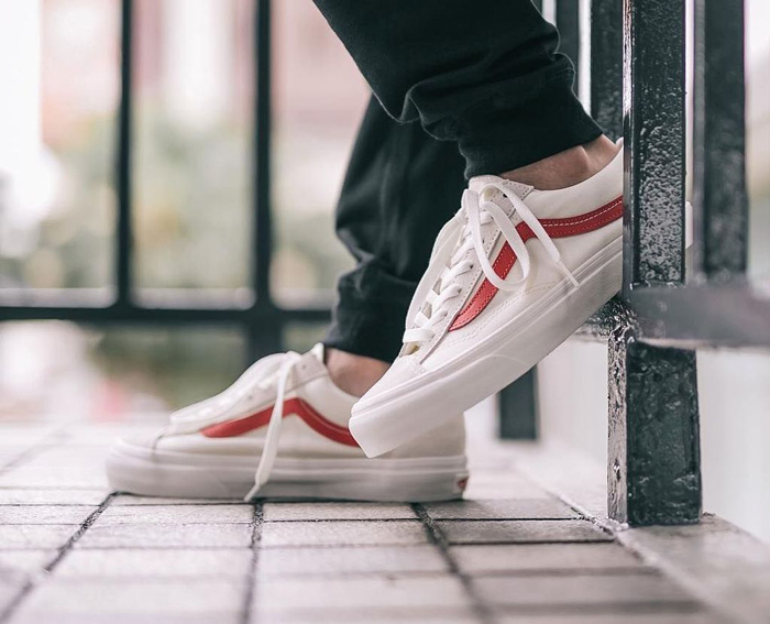 Vans Old Skool trắng sọc đỏ làm nên sự khác biệt từ chi tiết nguyên bản