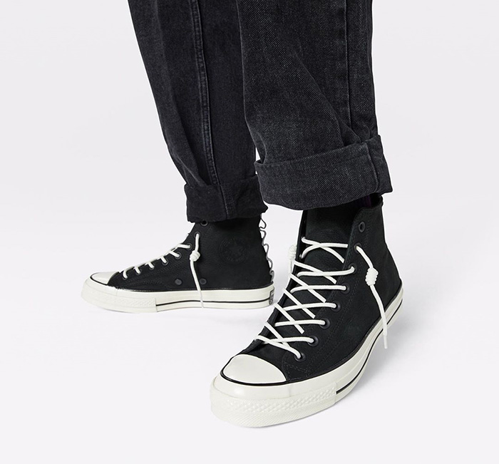 metallic classics run star hike high top converse