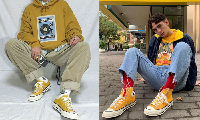 Check ngay những kiểu phối độc lạ cùng giày Converse 1970 vàng trendy