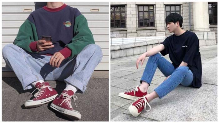 Giày Converse màu đỏ và xu hướng street style mùa hè