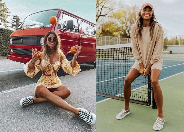 Mix - match ngày thu với giày Vans lười kẻ caro dành cho phái nữ