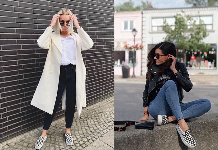 Mix - match ngày thu với giày Vans lười kẻ caro dành cho phái nữ
