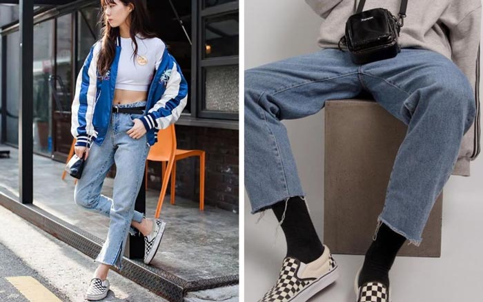 Mix - match ngày thu với giày Vans lười kẻ caro dành cho phái nữ