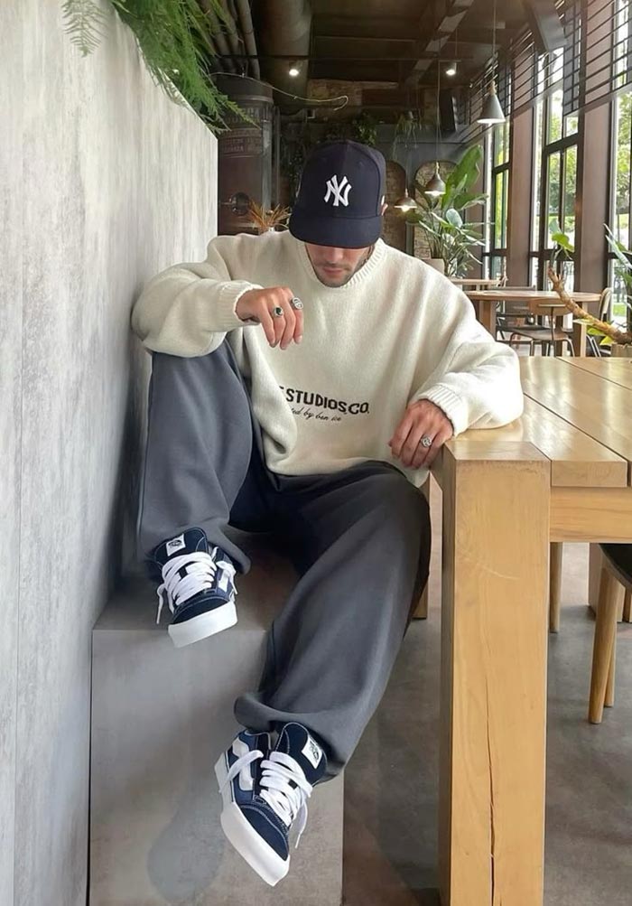 Giày Vans Knu Skool phối đồ với công thức chuẩn streetstyle