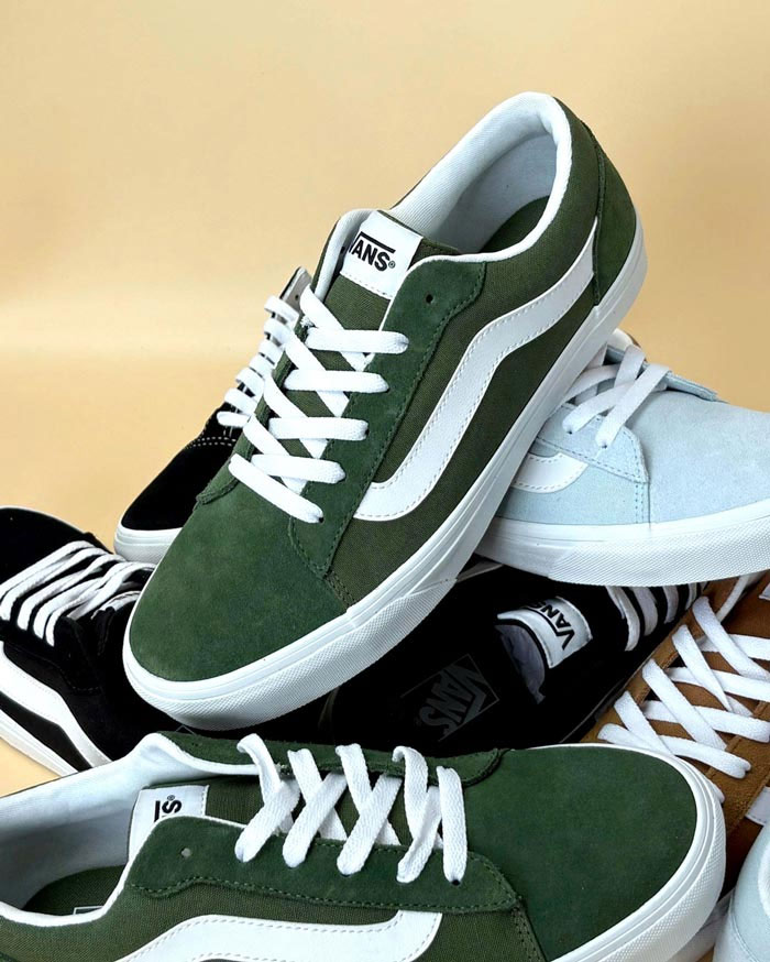 Giày Vans xanh rêu – Item “hack” cá tính cho outfit basic