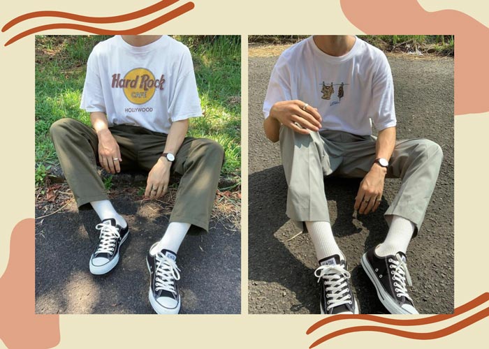 Xuống phố cực chất cùng giày Converse cổ thấp phối đồ nam 