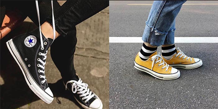 Giải đáp giày Converse cổ cao hay thấp đẹp?