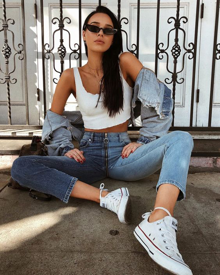 Giày Converse kết hợp với trang phục gì cho nàng thêm hiện đại?