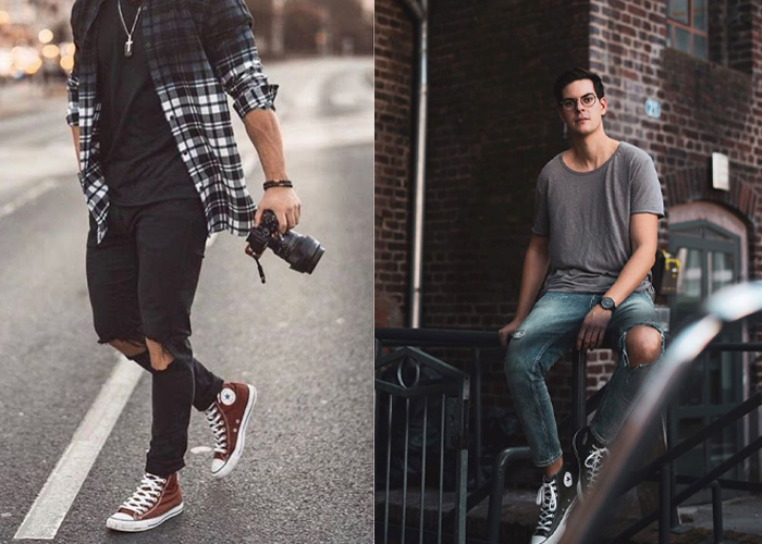 Kết hợp quần áo với giày Converse cao cổ nam sao cho chất?