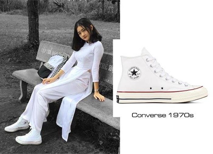 Khám phá phong cách mặc áo dài đi giày Converse cực chất của giới trẻ