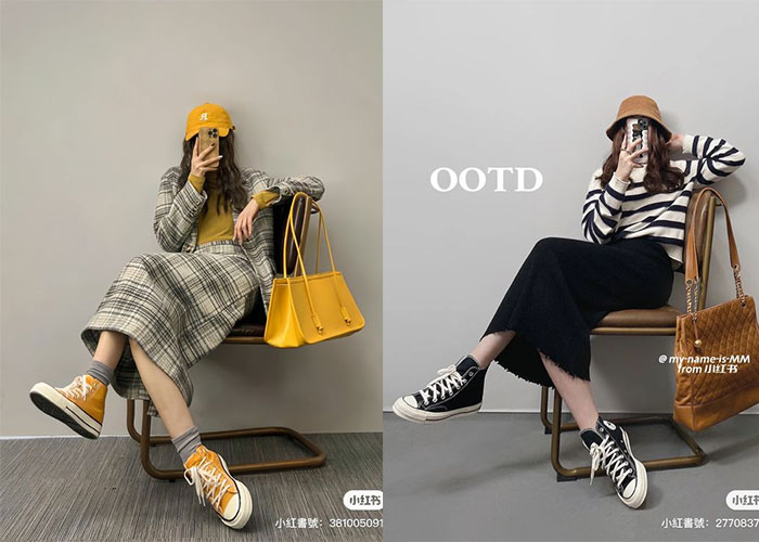 Thưởng thức vẻ thanh lịch từ cách phối đồ với giày Converse cổ cao nữ