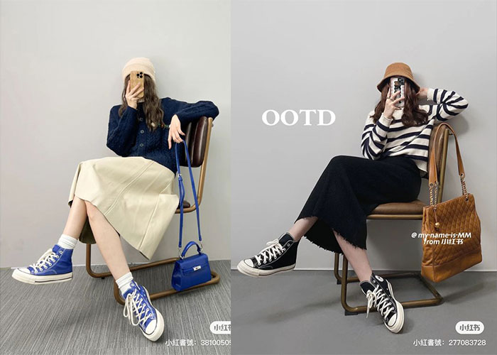Thưởng thức vẻ thanh lịch từ cách phối đồ với giày Converse cổ cao nữ