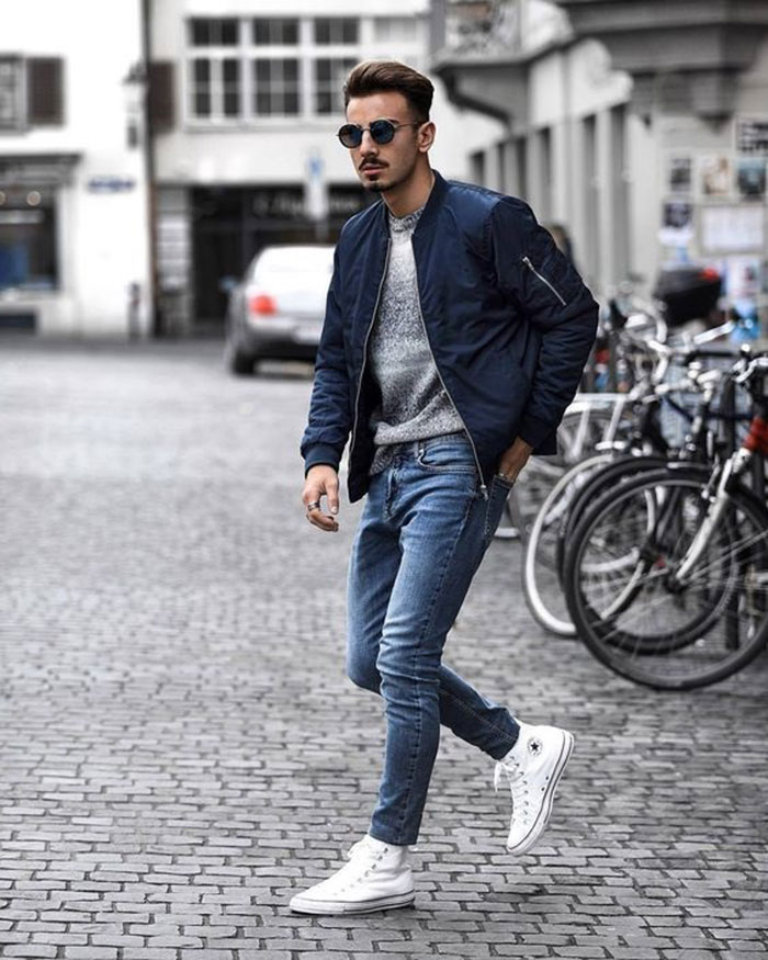 3 lời khuyên bổ ích khi phối quần áo với giày Converse cổ cao nam 