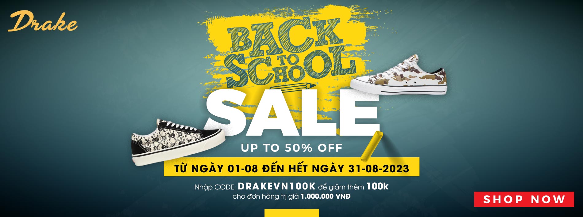 Back To School - Vui Đến Trường - Sale Up To 50% All Items Tại Drake Vn