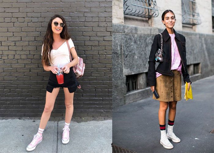 Học hỏi gì từ cách mix match sành điệu với tất Converse nữ 