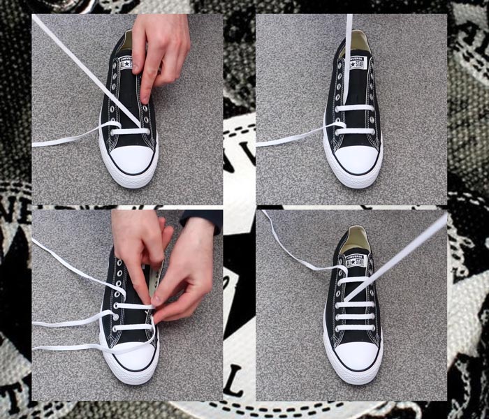 Kiểu thắt dây giày Converse cổ thấp độc đáo làm mới đôi giày của bạn