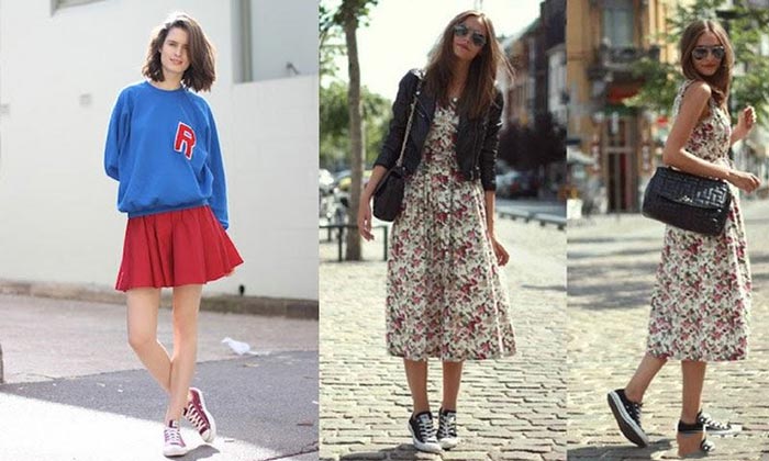 Váy và giày Converse - Công thức phối đồ trẻ trung không bao giờ lỗi mốt