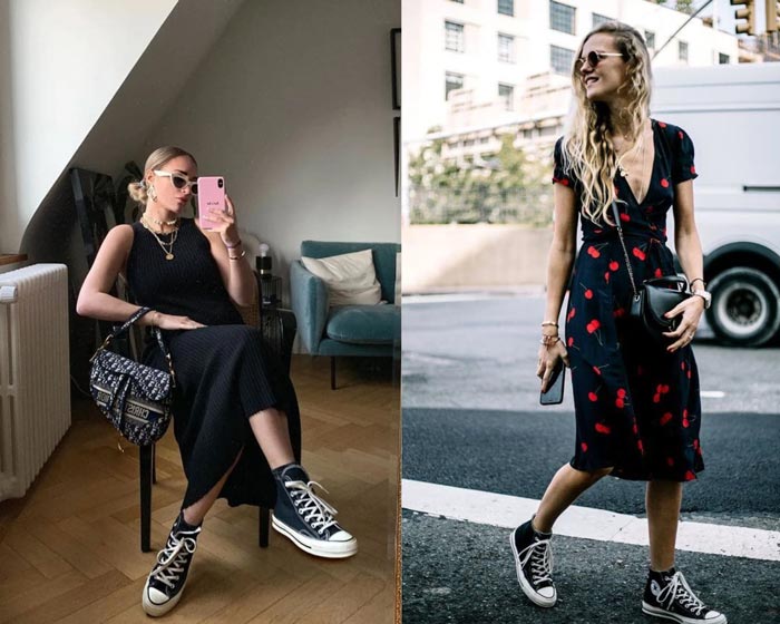 Váy và giày Converse - Công thức phối đồ trẻ trung không bao giờ lỗi mốt